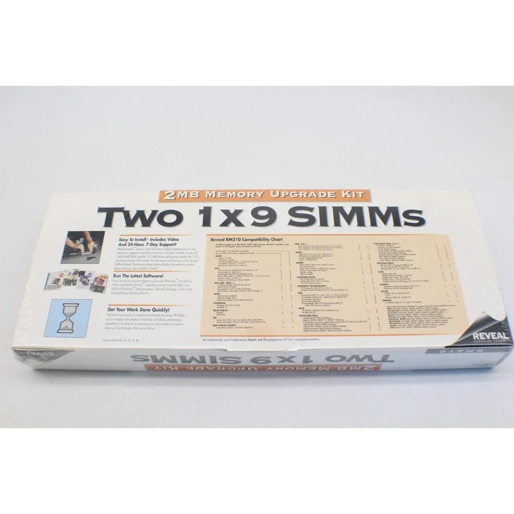 Vintage Sealed! Reveal RM210 2MB Memory Upgrade Kit 30 Pin SIMM 1x9